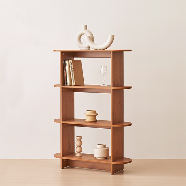 monofolio LOND ラウンド シェルフ ブラウン ミディアム 加工木材 高さ