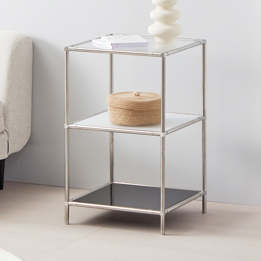 dOLEE FUN 3段 モジュール ガラス ラック［2サイズ］ 透明 ガラス