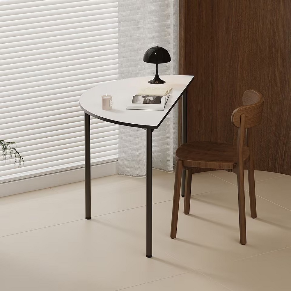 SOFSYS POINT HALF 半円テーブル［2色］ ホワイト 加工木材 奥行き