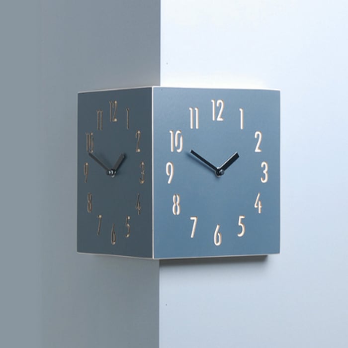 TIMEDECO コーナー 壁掛け時計 L［4色］ レッド ベージュ グレー