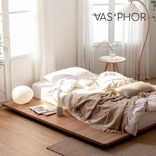 VASPHOR Low Sleep ローベッドフレーム［2色・3サイズ］ ホワイト