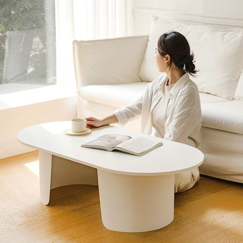 センター　ローテーブル woodray ローテーブル センターテーブル ホワイト 加工木材 奥行き