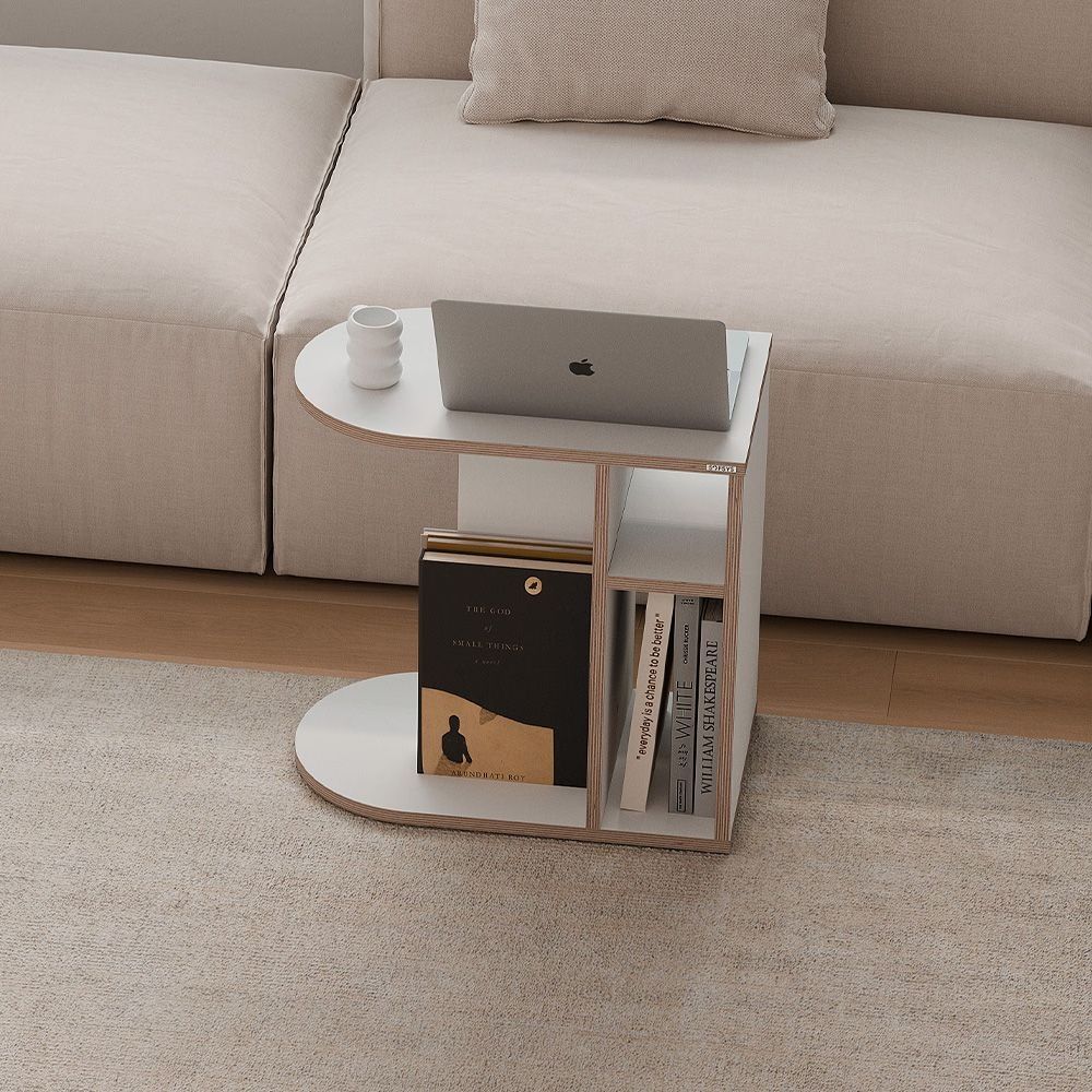 SOFSYS OLIVE 収納 サイドテーブル ホワイト 加工木材 高さ 48cm