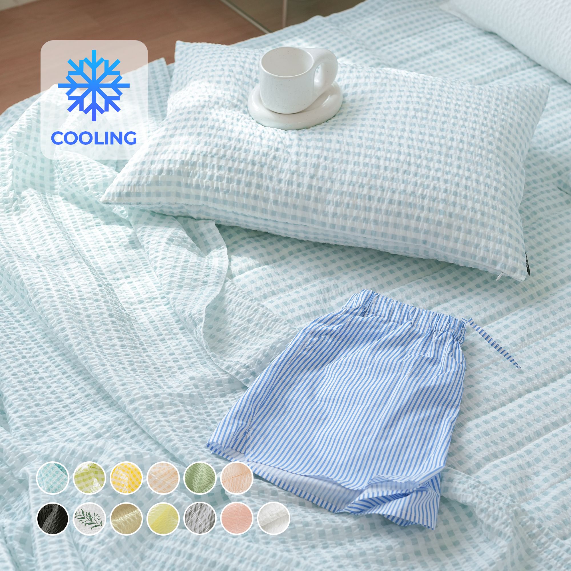 STYLING HOME COOLING 夏布団セット［13色・2サイズ］ イエロー