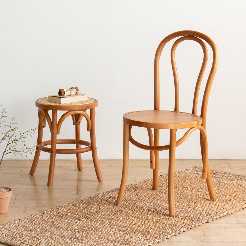 Chairfactory ラタン ウッド スツール［2色］ ライト ブラウン ダーク