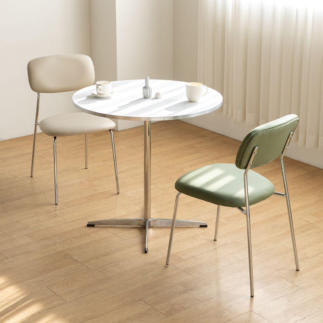 Chairfactory ミレス 円形 テーブル［3サイズ］ ホワイト シルバー