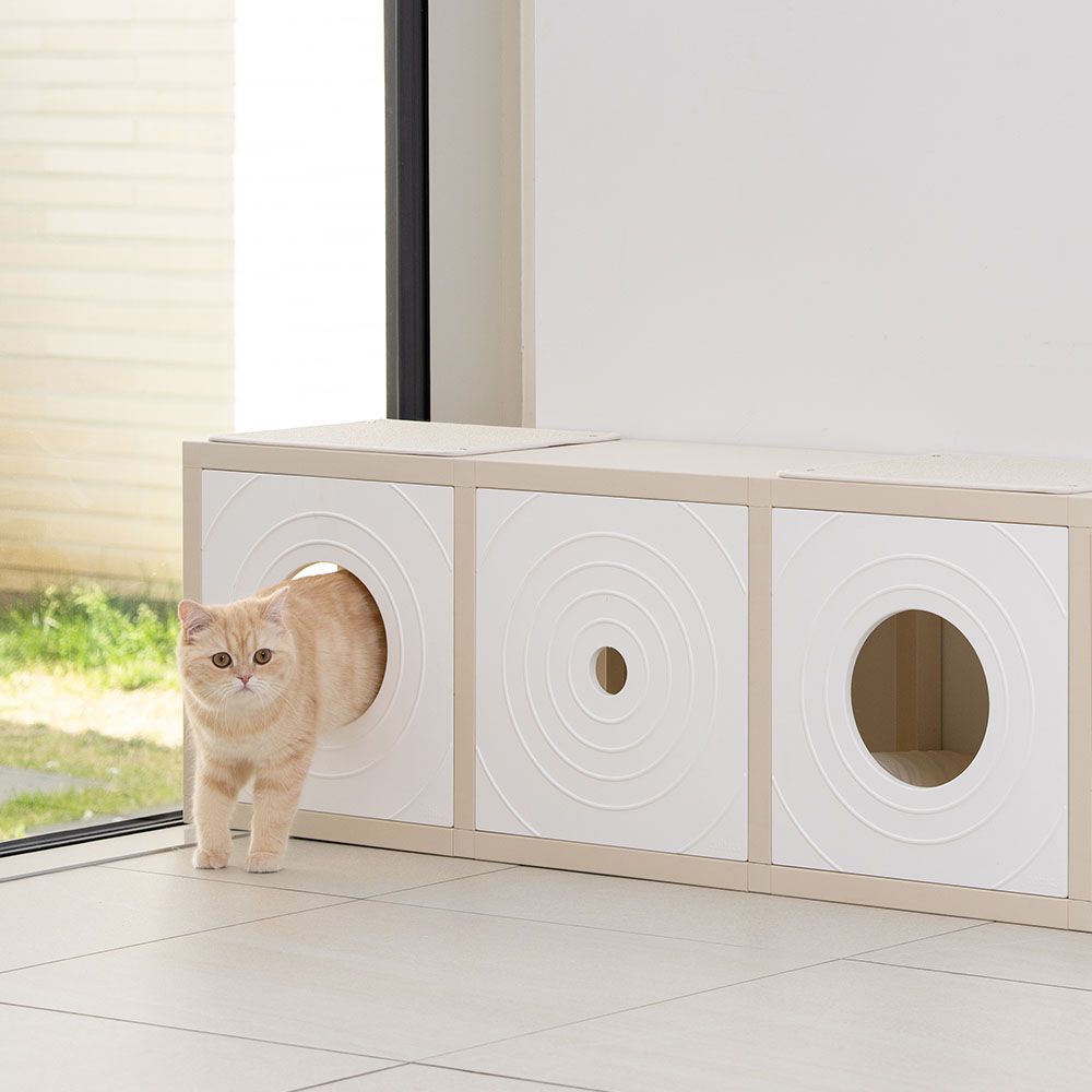 CUBICS pet テレビ台兼キャットタワー 3x1［7色］ ハウスを含む