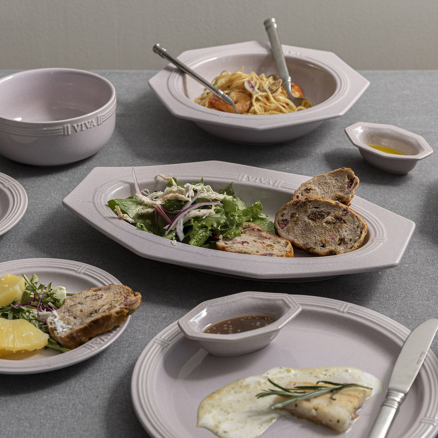 □素敵なセット♥素敵なおもてなし【高級・オリジナルウエーブ長大皿4