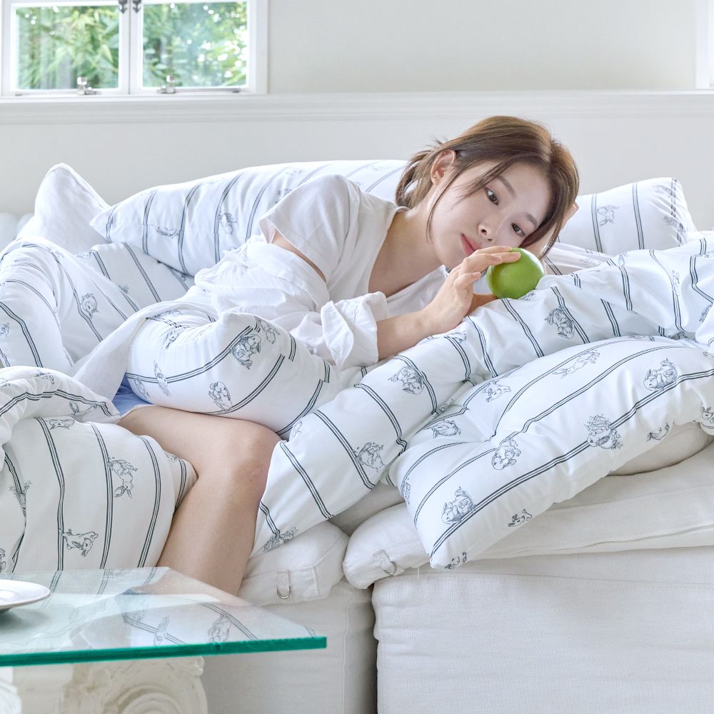 新品未使用　NARANI Ohouse 韓国　夏用掛け布団　ストライプ　シングル PicKend Stripe in the House カバーのいらない布団セット［7色・2種