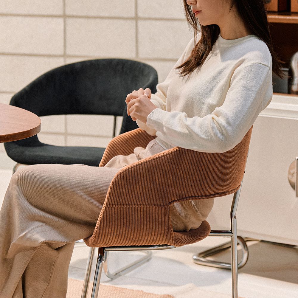 WOODTHEORY OVO コーデュロイ チェア［3色］ グレー イエロー ブラウン