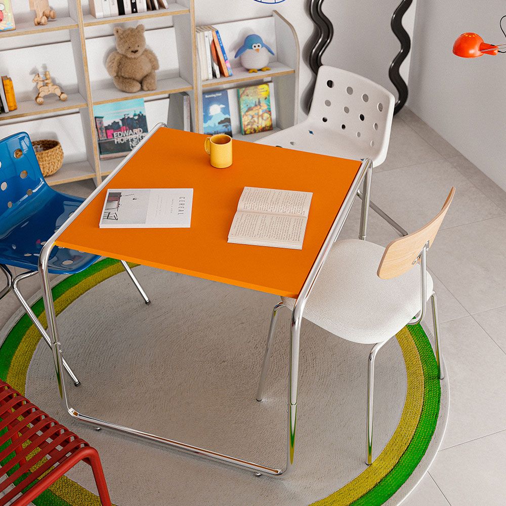 16piece ミッドセンチュリー ダイニングテーブル 80cm［6色］ レッド