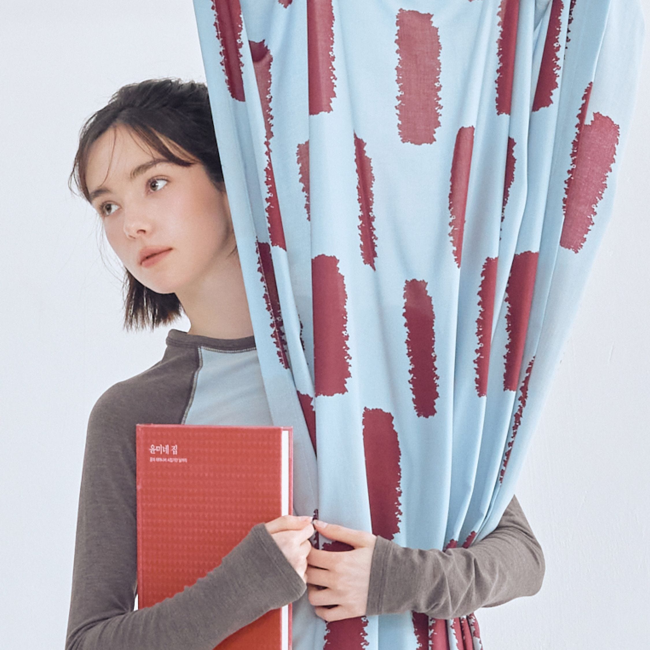 TONOVE Brick Stripe 目隠しカーテン ［3色・2サイズ］ ブルー