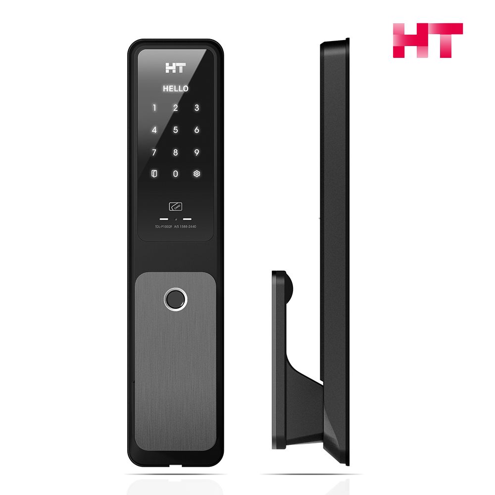 현대통신 셀프설치 TDL-P1102F Wifi추가가능 바로잠김 지문무타공 푸시풀도어락 현관문번호키