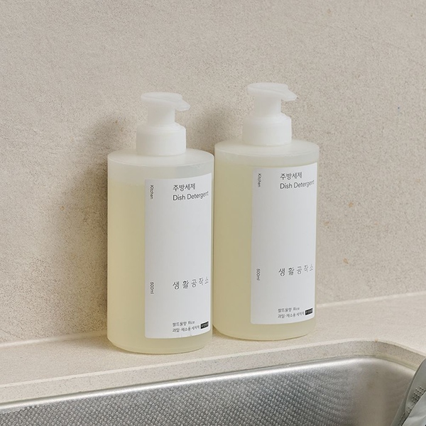 주방세제 용기 500ml x 2개 (자몽/쌀뜨물/바질 향)