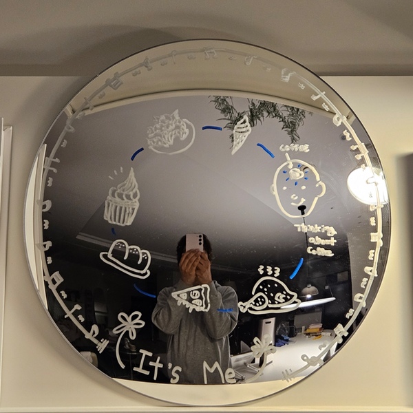 3색마카+꼭꼬핀증정 무타공 인테리어 원형 볼록거울 오브제 포토존 집들이 선물 35cm
