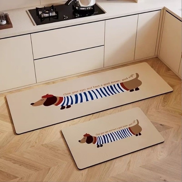 논슬립 귀여운강아지 빨아쓰는 규조토발매트