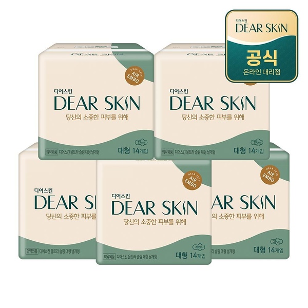 더마생리대 디어스킨 대형 14P x 5팩