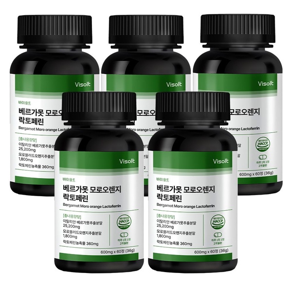 바이솔트 이탈리아 베르가못 모로오렌지 락토페린 60정x5병 (10개월분)