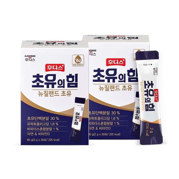 후디스 초유단백질 스틱 초유의 힘 2개 (총60입 2개월분)