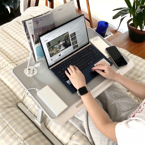 접이식테이블 USB 각도 높이 조절 다용도 베드트레이