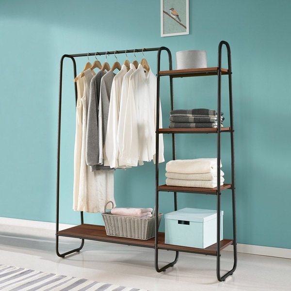 라운드 스탠드 옷걸이 수납 행거 선반형 2colors