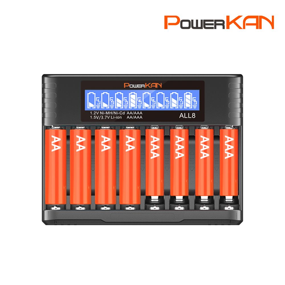 8구 ALL8배터리충전기 AA AAA USB-C 과충전방지 LCD표시 가격 비교 파워칸 8구 ALL8배터리충전기 AA AAA USB-C 과충전방지 LCD표시