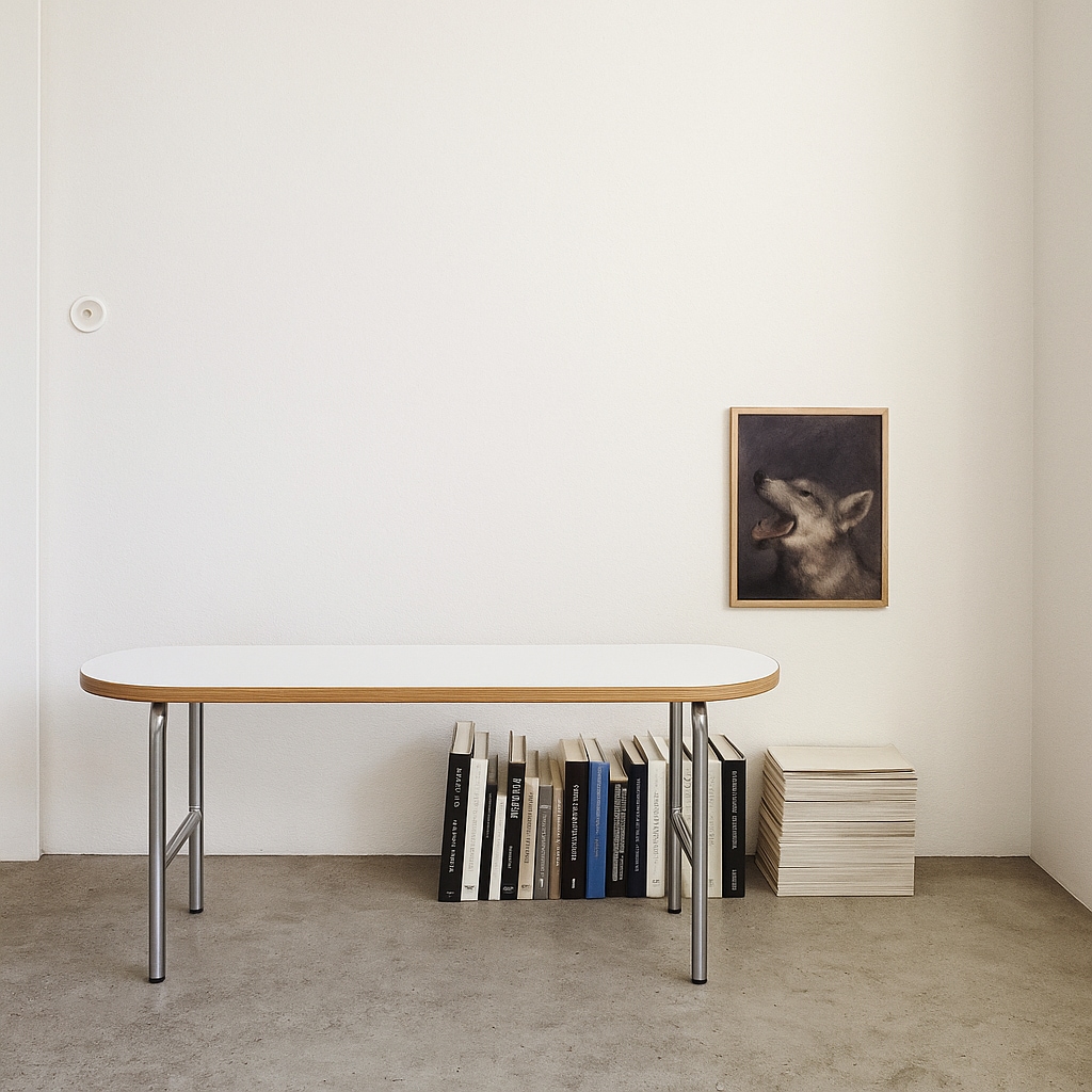 16piece MID-CENTURY 楕円形 ダイニングベンチ［6色］ イエロー