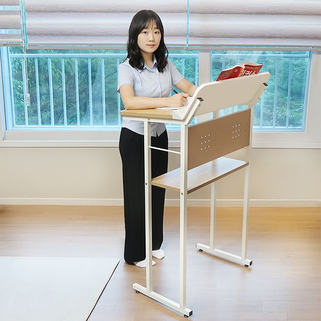 오늘의집 디자인블레스 목이 편한 각도형 독서대 일체형 스탠딩 책상 학생용 공부책상