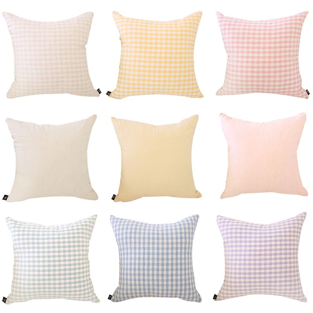 쿠션마켓 파스텔 멜란지 체크 무지 쿠션커버 7size, 6color