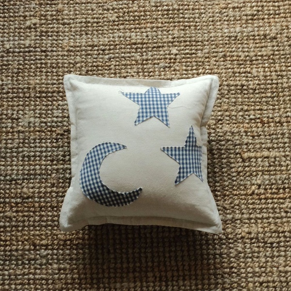 미니 쿠션 30x30 - 별, 달 패치
