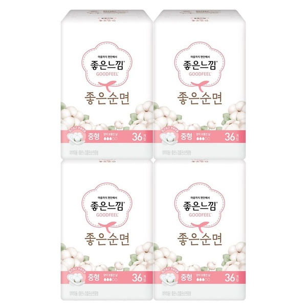 좋은느낌 좋은순면 중형 36P X 4팩