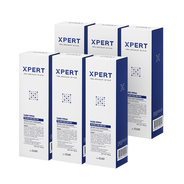 엑스퍼트 1450 고불소 브레스케어 구취제거 치약 레몬민트향 100g 3입+3입