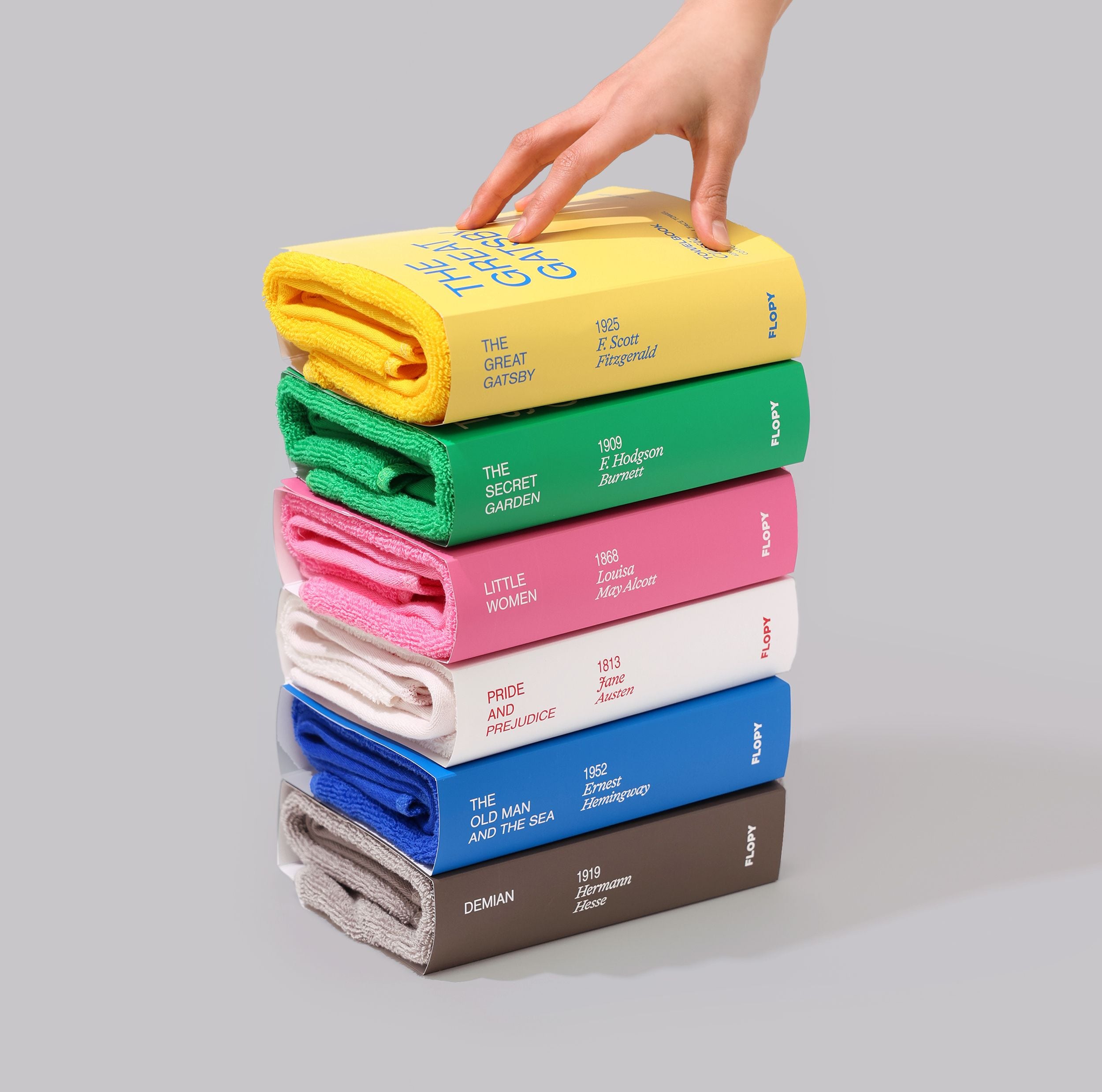 FLOPY TOWELBOOK Classic フェイスタオル 12枚セット［6色］ グリーン