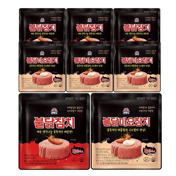 파우치 참치 불닭 100g*4개 + 불닭마요 100g*4개