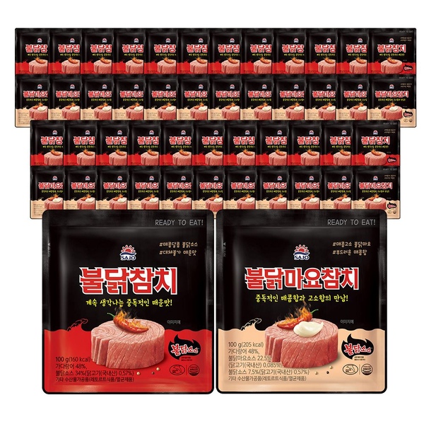 파우치 참치 불닭 100g*24개 + 불닭마요 100g*24개