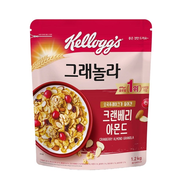 미니 시리얼 2봉 증정 + 크랜베리 아몬드 그래놀라 1200g*1개