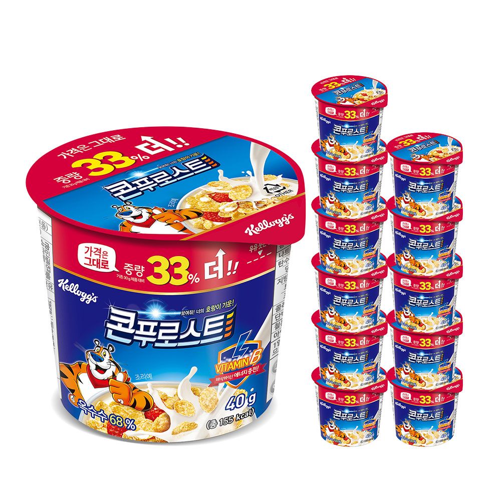 콘푸로스트 컵시리얼 40g*12개 가격 추이 켈로그 콘푸로스트 컵시리얼 40g*12개 - 최저가 19,500원