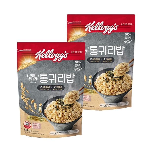 미니 시리얼 2봉 증정 + 100% 통귀리밥 오트밀 500g*2개