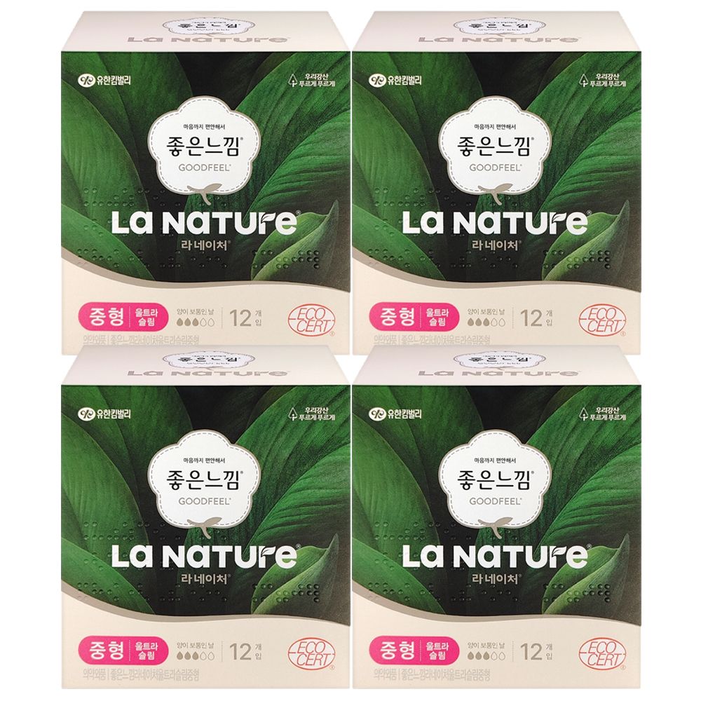 오늘의집 좋은느낌 유기농 라네이처 울트라 중형 12P X 4팩