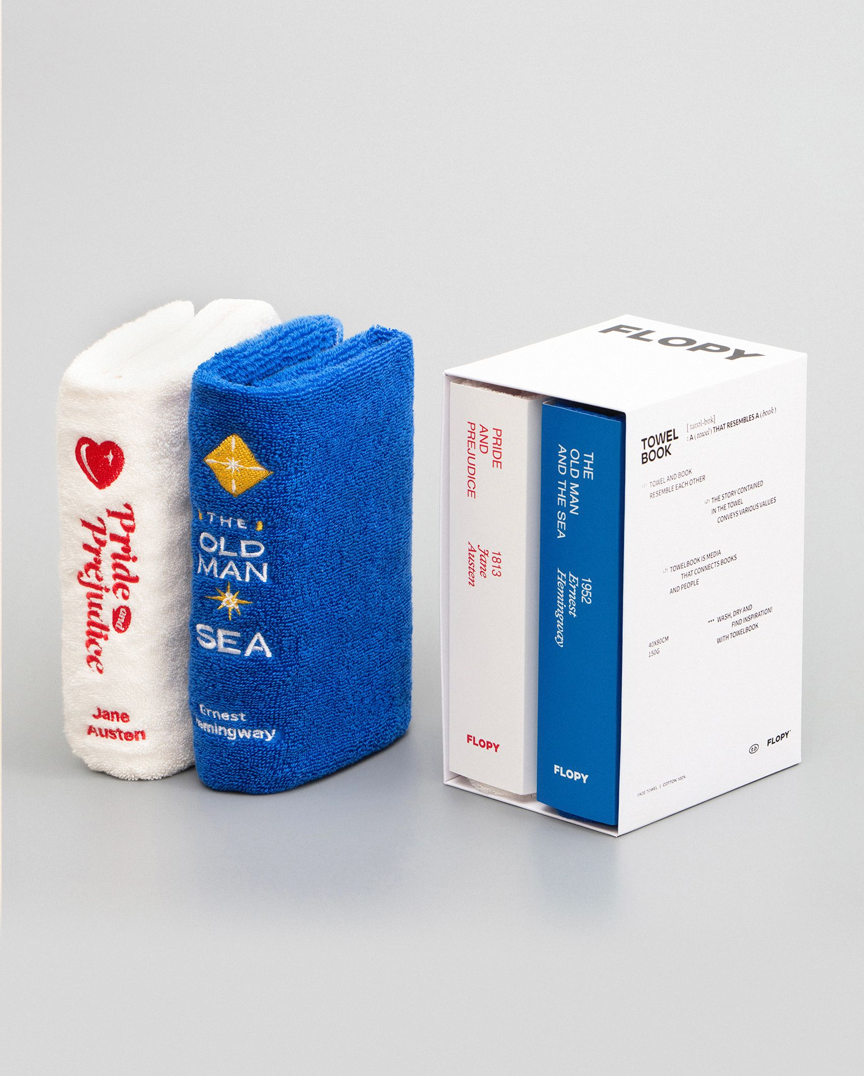 FLOPY TOWELBOOK Classic フェイスタオル 2枚セット ギフト包装［10色