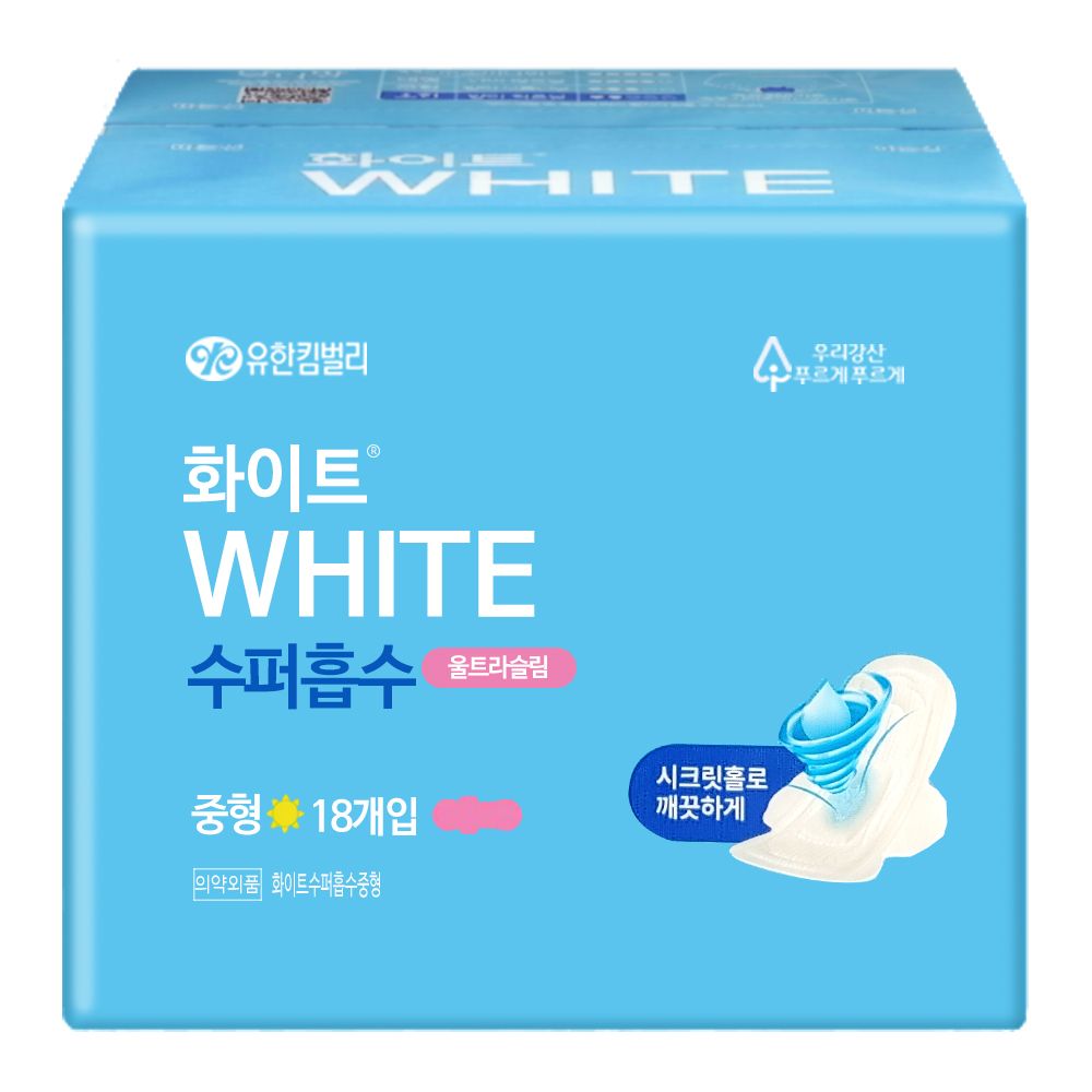 화이트 생리대 수퍼흡수 울트라 중형 18매 X 1팩 날개형 가격 비교 좋은느낌 화이트 생리대 수퍼흡수 울트라 중형 18매 X 1팩 날개형