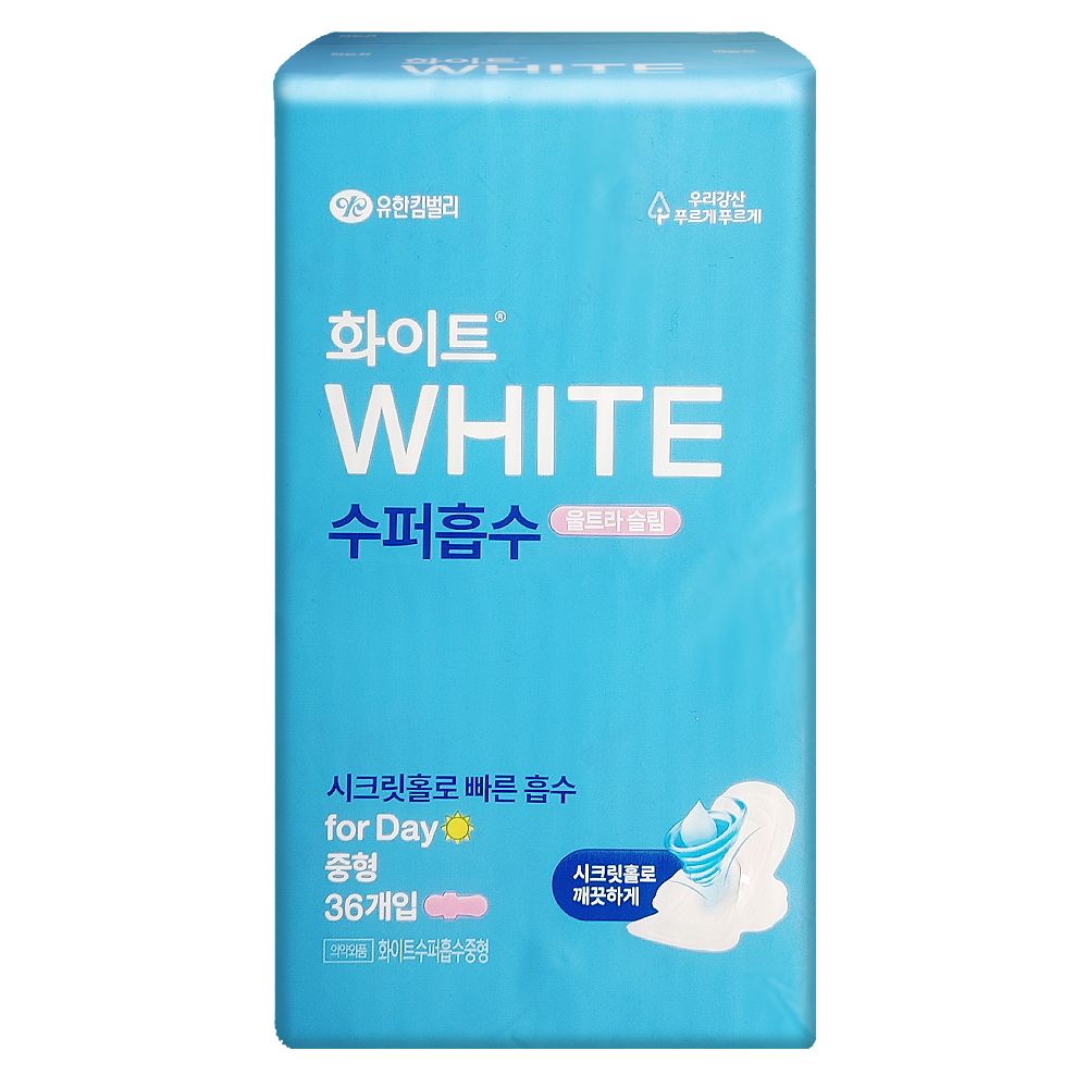화이트 화이트 생리대 수퍼흡수 울트라 중형 36매 X 1팩 날개형