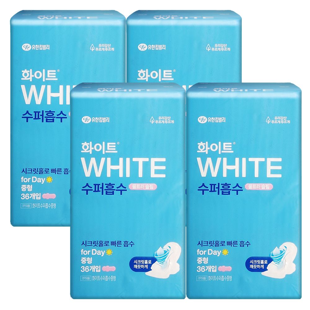 화이트 생리대 수퍼흡수 울트라 중형 36매 X 4팩 날개형 가격 비교 화이트 화이트 생리대 수퍼흡수 울트라 중형 36매 X 4팩 날개형