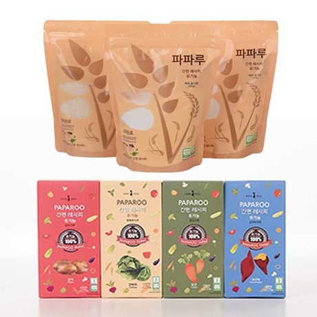 파파루 간편레시피 유기농 쌀가루 야채 (백미/현미/오트밀/감자/고구마/당근/양배추)