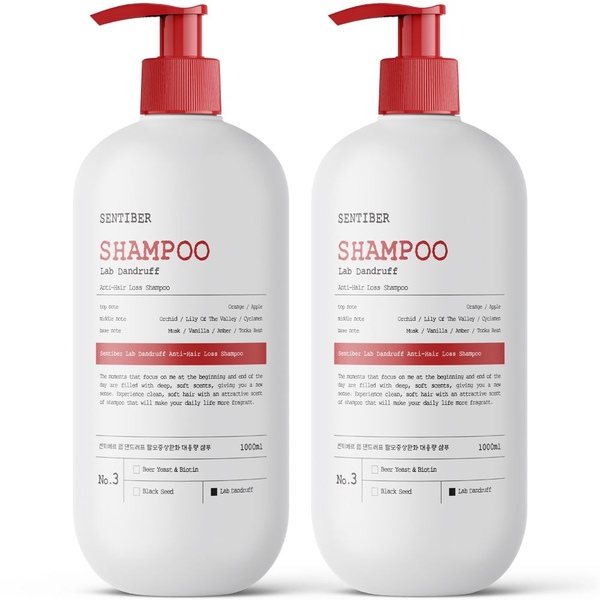 1+1 탈모증상완화 비듬샴푸 1000ml 약산성 대용량 두피 쿨링 정수리냄새