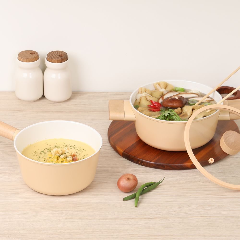 오늘의집 메이즈 IH 세라믹 냄비 2종 세트 (18cm 편수+ 20cm 양수)
