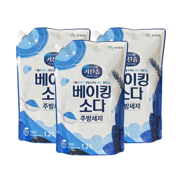 베이킹소다 주방세제 리필 1.2L x 3개