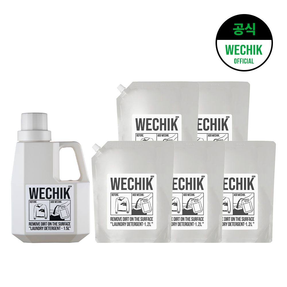 위칙 9중효소 EM Plus 세탁세제 1.5L + 리필 1.2L 5개