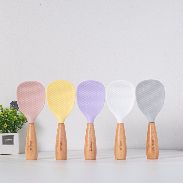 이지실리 실리콘 우드핸들 밥주걱 5colors