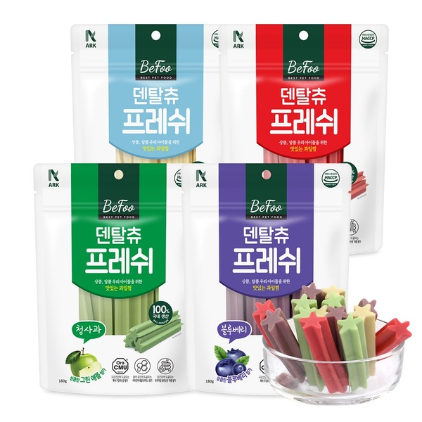 덴탈츄 프레쉬 강아지 덴탈껌 치석관리 x4팩 묶음